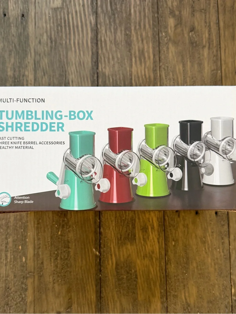 Tumbling-Box Shredder Manual Food Grater - Red